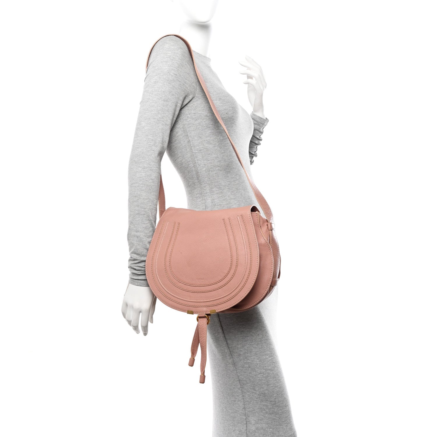 Chloe Calfskin Medium Marcie Round Crossbody Bag Anemone Pink 2 of 19