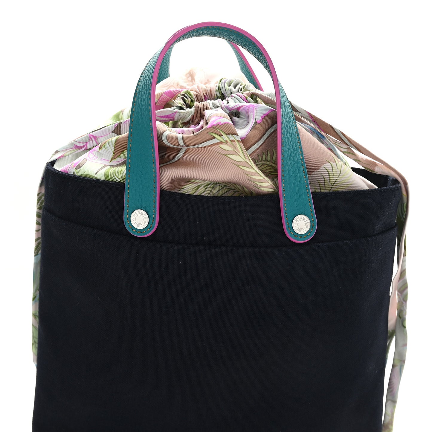 Canvas Taurillon Silk Petit H Tote Multicolor