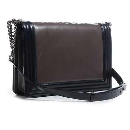 Chanel Calfskin Large Boy Flap Black Brown 3 of 9