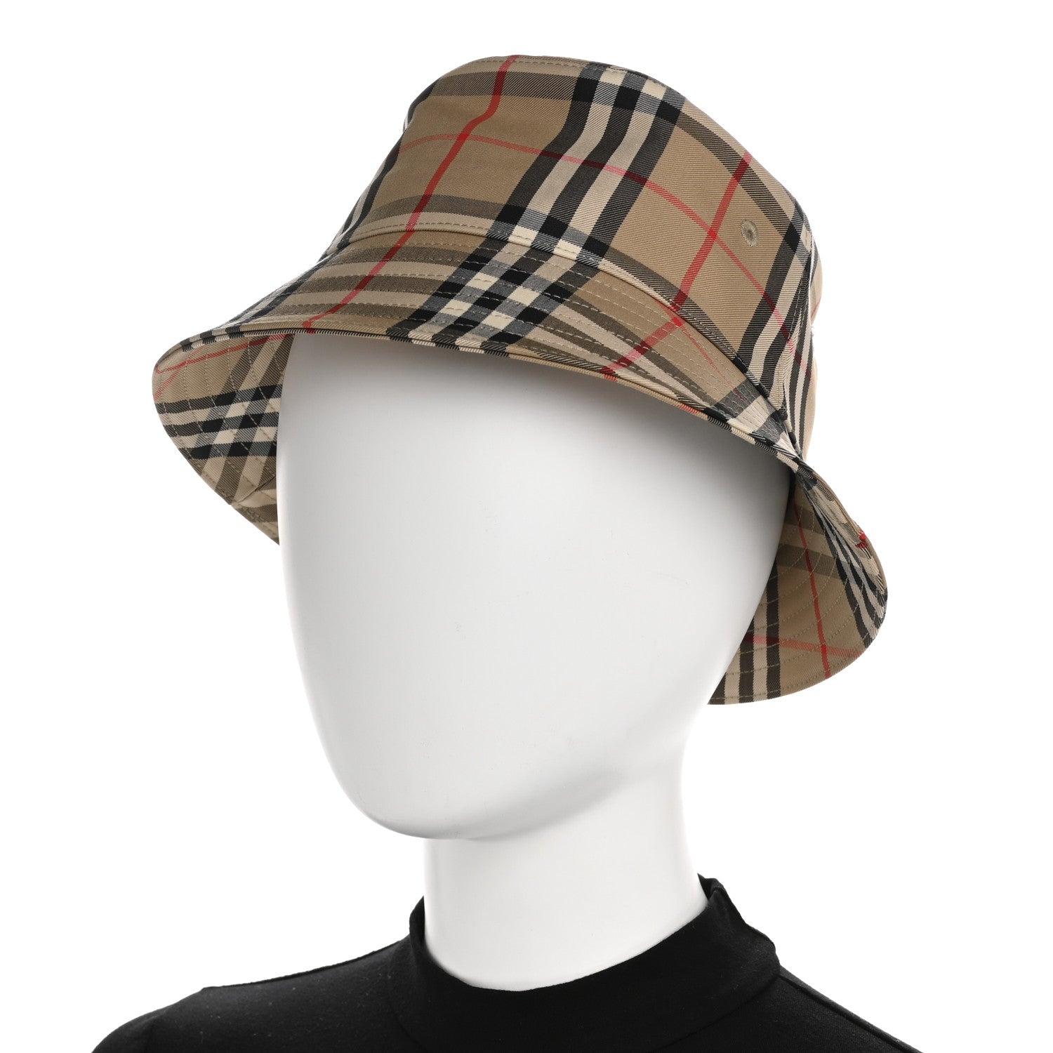 Burberry Technical Cotton Vintage Check Bucket Hat S Archive Beige 2 of 9