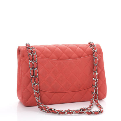Chanel Iridescent Caviar Quilted Jumbo Double Flap Coral 4 of 15