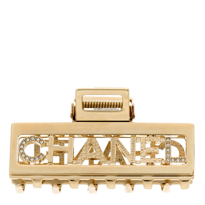 Chanel Crystal CC Hair Clip Gold 1 of 4