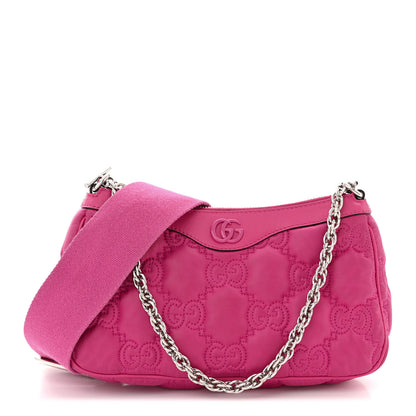 Gucci Nylon Calfskin Enamel GG Matelasse Chain Handbag Lovely 1 of 11