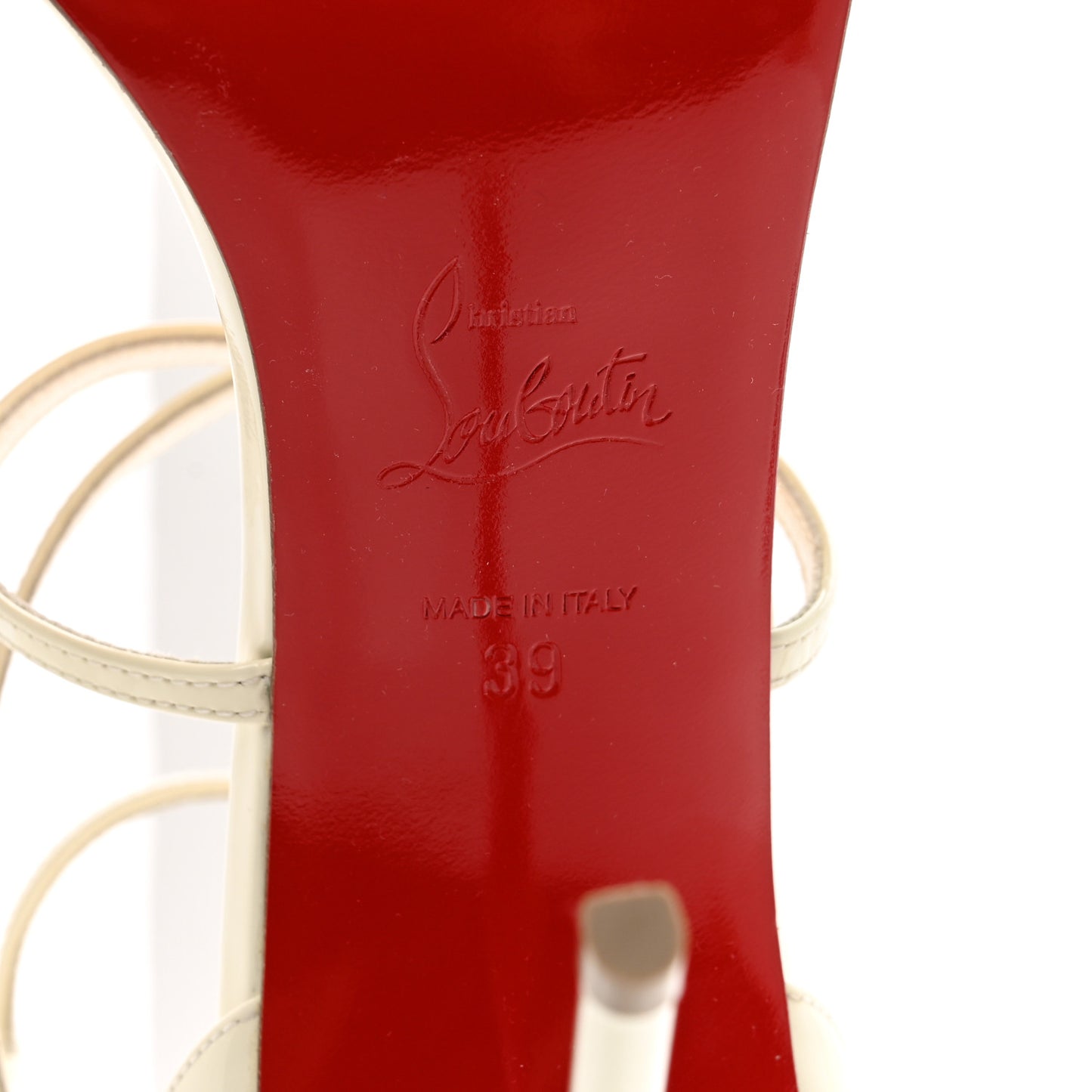 Patent Calfskin Choca 100 Strappy Sandals 39 Latte