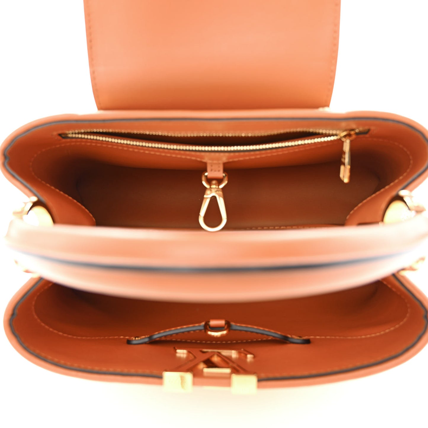 Raffia Capucines MM Caramel Ecru