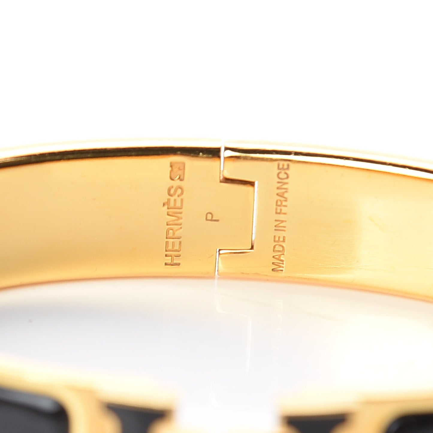 Enamel Narrow Clic Clac H Bracelet GM Black