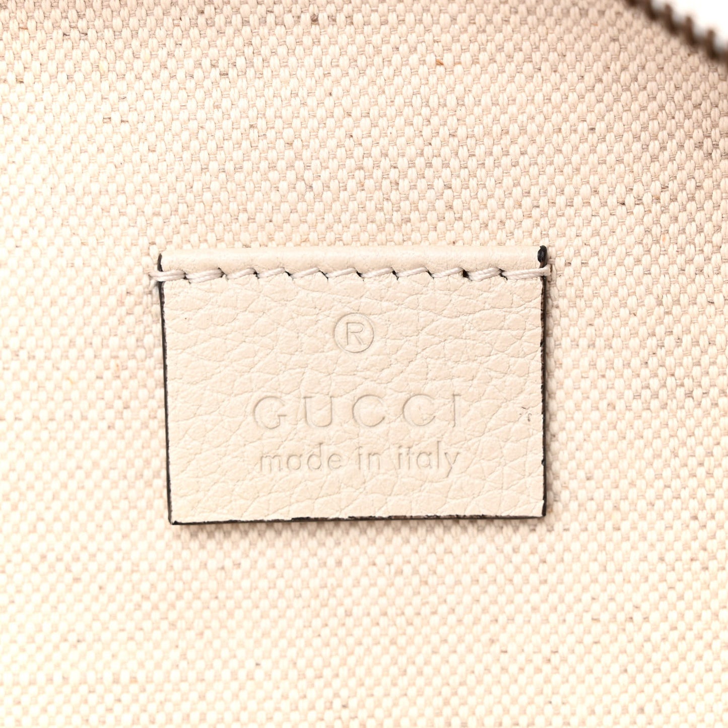 Grained Calfskin Logo Belt Bag White