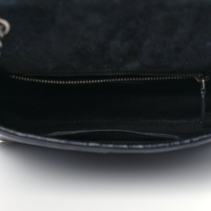 Saint Laurent Crocodile Embossed Lambskin Matelasse Monogram Niki Chain Wallet Black 5 of 8