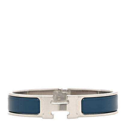 Hermes Narrow Enamel Clic Clac H Bracelet PM  Vert Bleuete 1 of 4