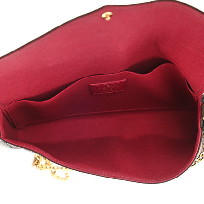 Louis Vuitton Monogram Pochette Felicie Chain Wallet Fuchsia 6 of 9