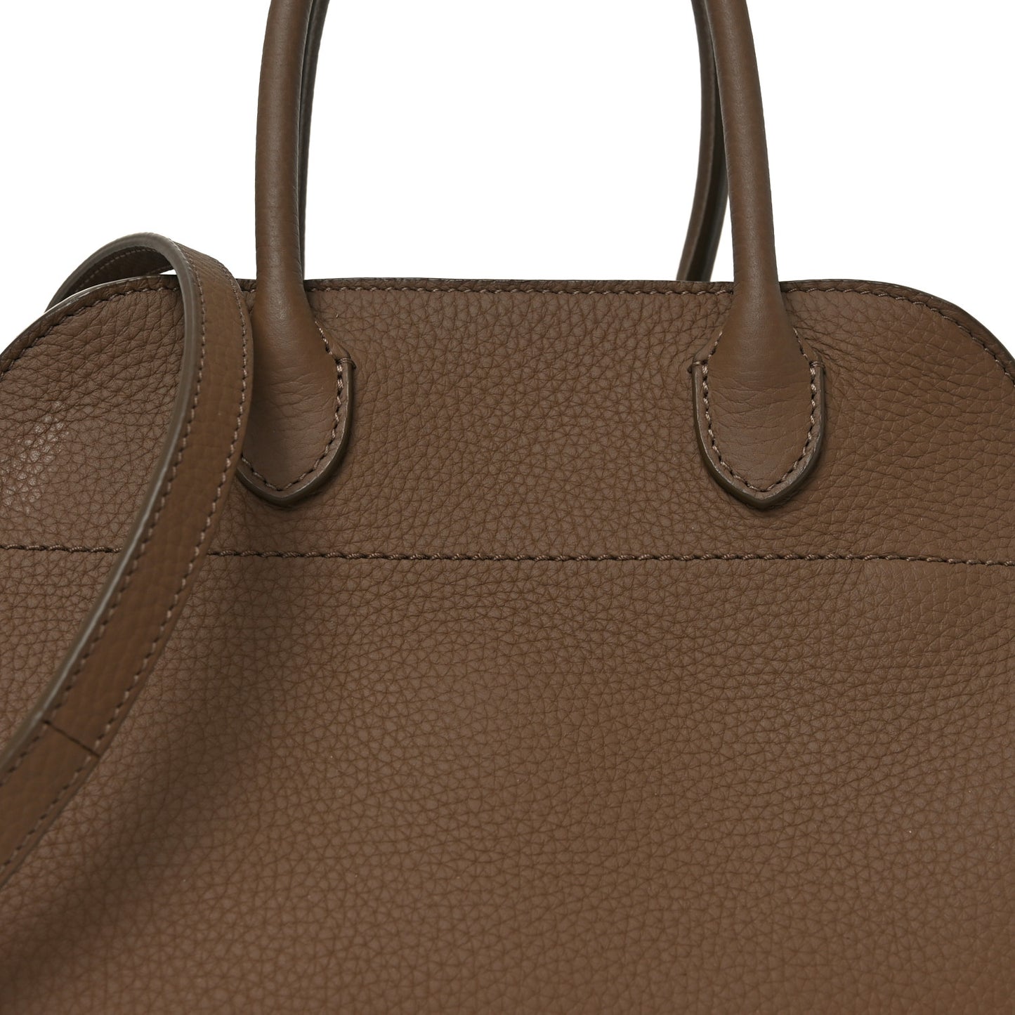 Grained Calfskin Soft Margaux 10 Bag Dark Taupe