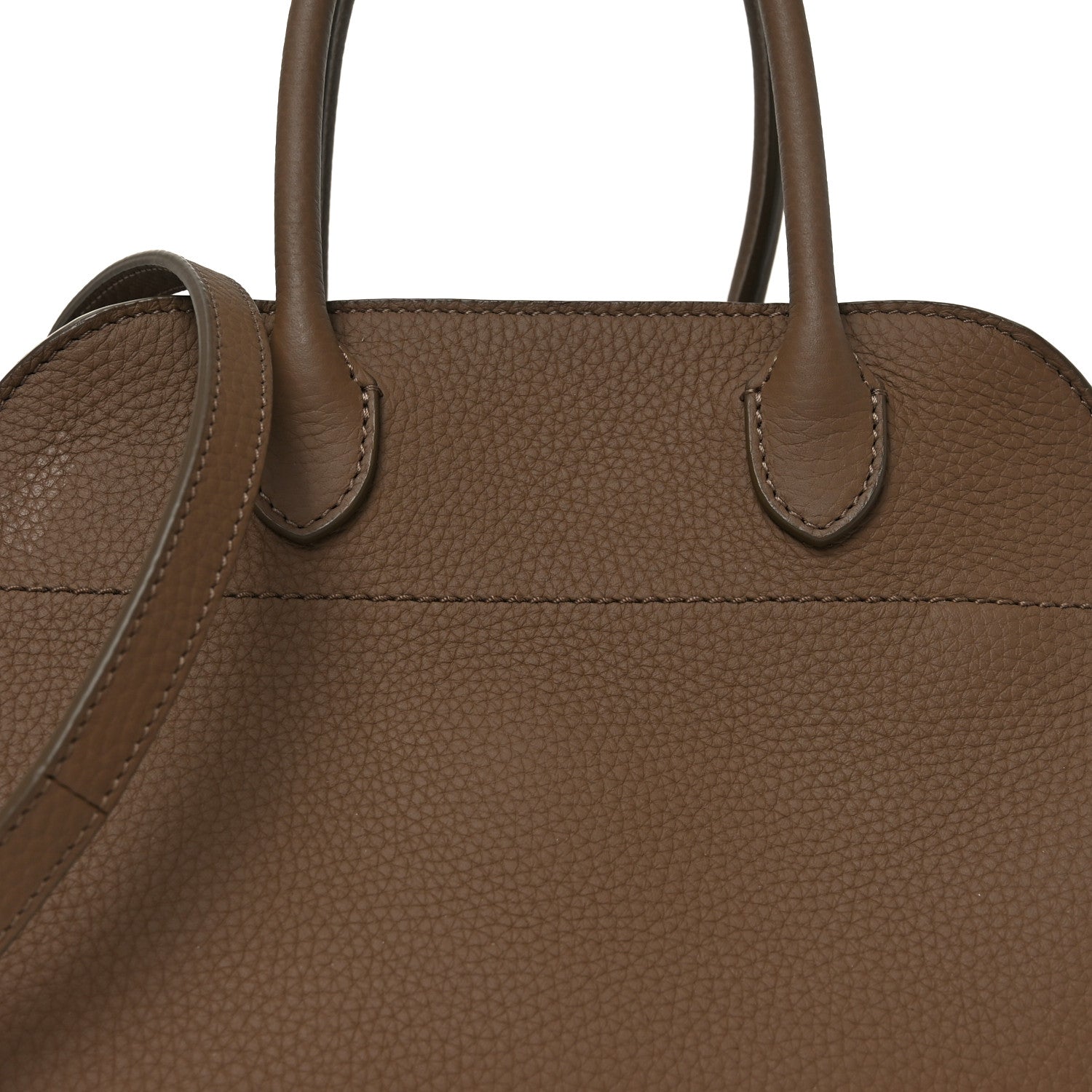 The Row Grained Calfskin Soft Margaux 10 Bag Dark Taupe 7 of 9