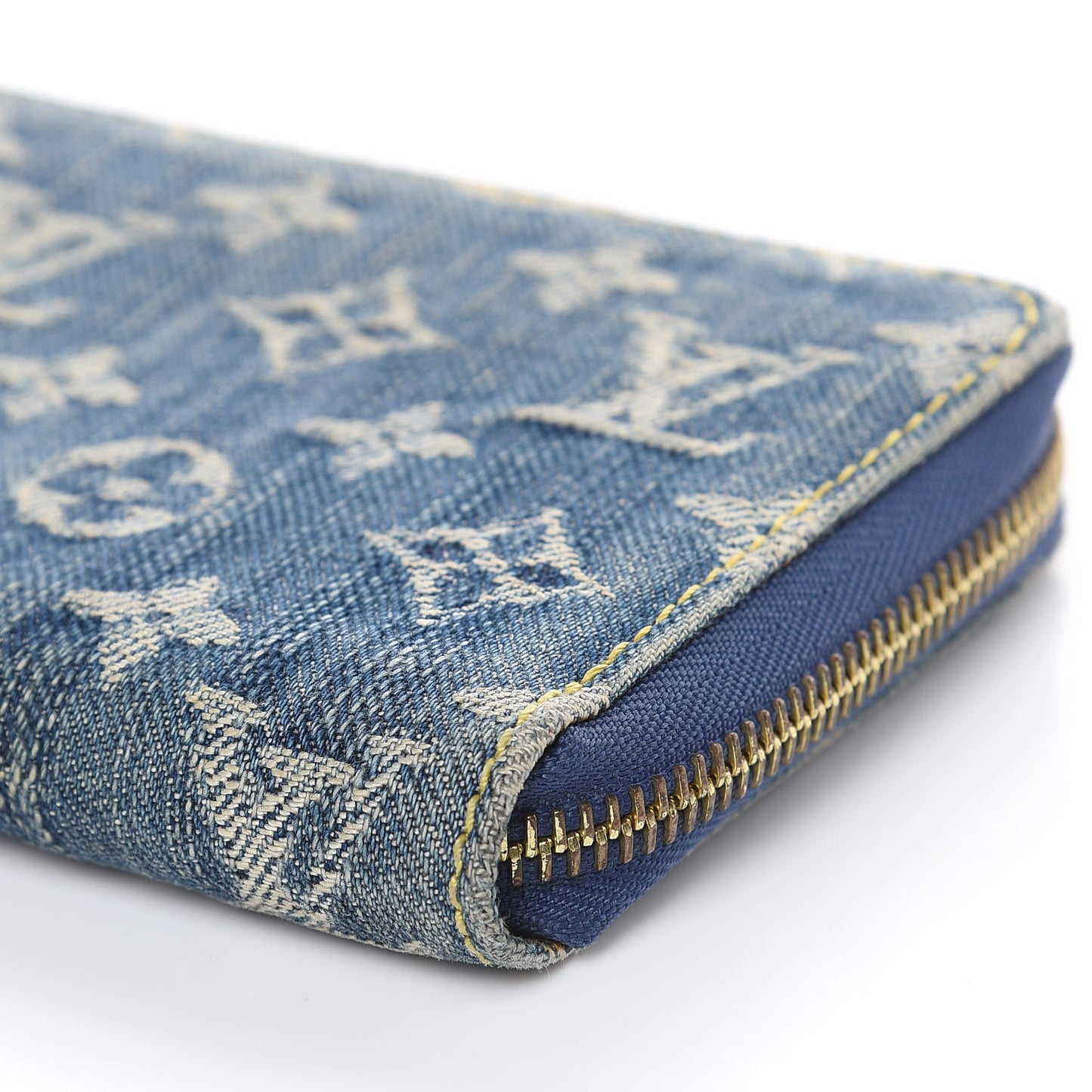 Monogram Denim Zippy Wallet Blue