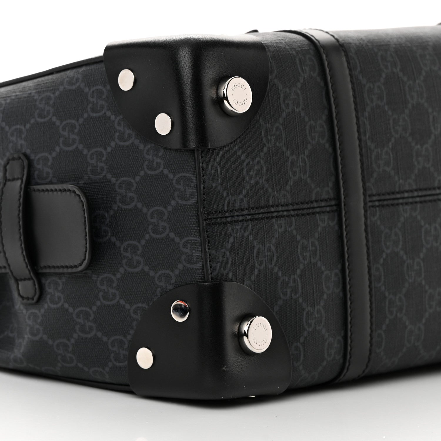 Gucci GG Supreme Monogram Selleria Calfskin Medium Tote Bag Black 9 of 12