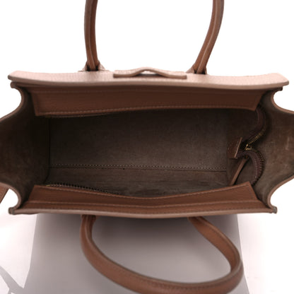 Celine Drummed Calfskin Nano Luggage Camel 5 of 12
