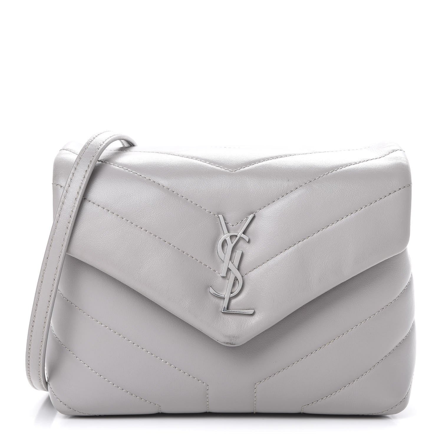 Saint Laurent Calfskin Y Quilted Monogram Toy Loulou Satchel Granite 1 of 15