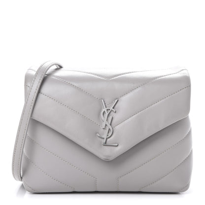 Saint Laurent Calfskin Y Quilted Monogram Toy Loulou Satchel Granite 1 of 15
