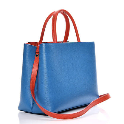 Fendi Vitello Elite Monster Petite 2Jours Tote Blue Royal Papavero Multicolor 4 of 10