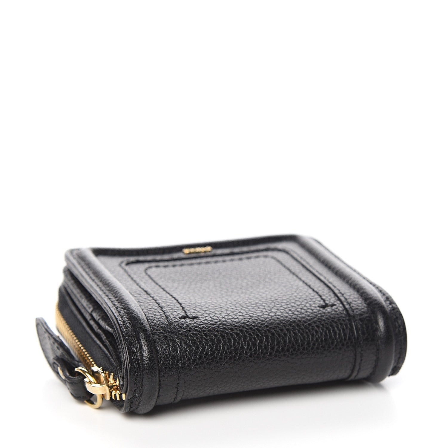 Chloe Grained Calfskin Compact Zip Around Wallet Black 4 of 7