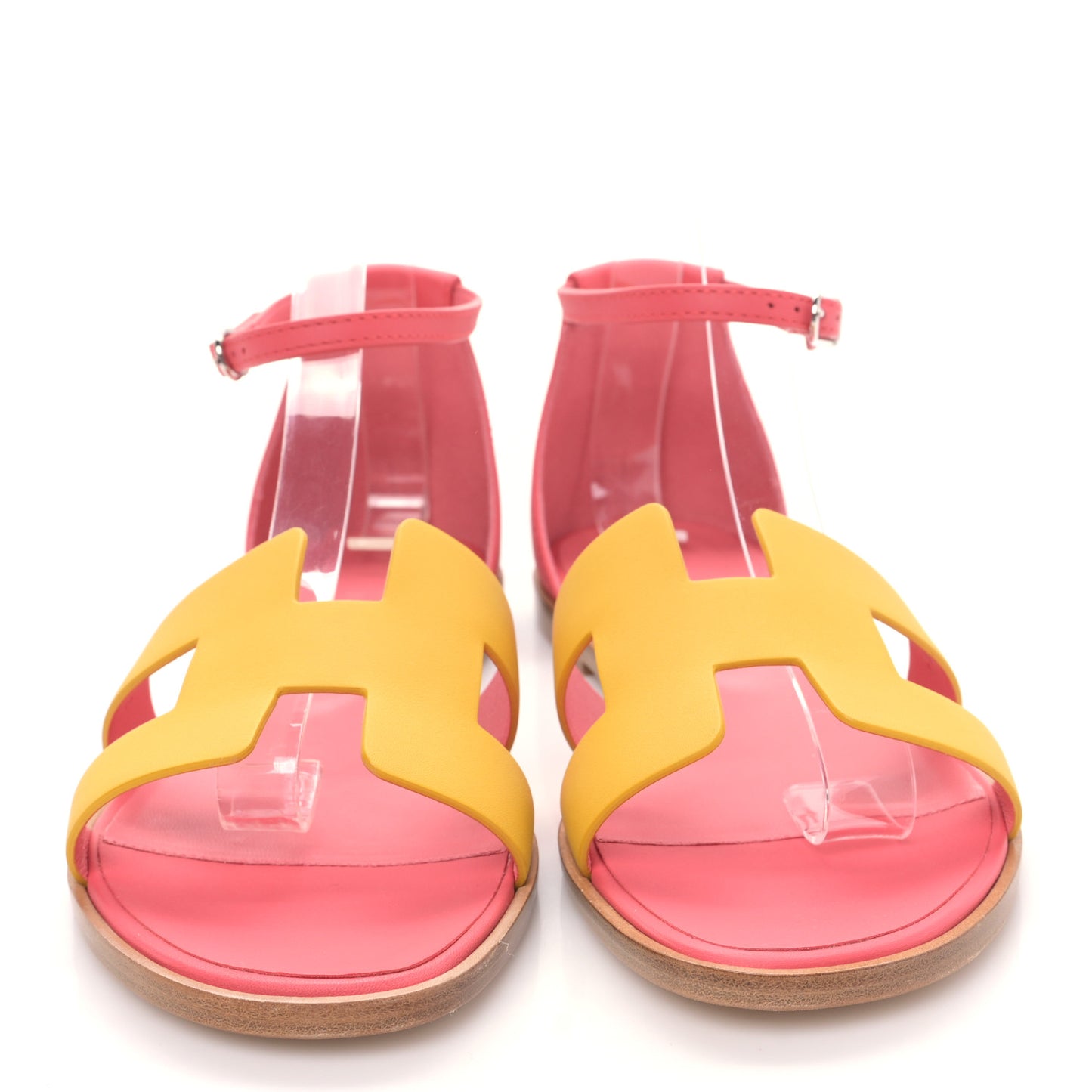 Calfskin Santorini Sandals 38.5 Jaune Sable Rose