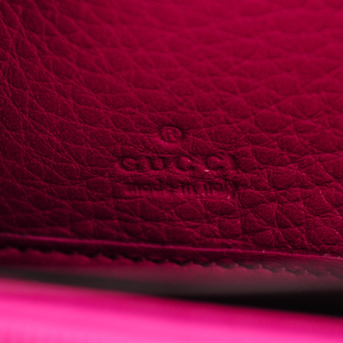 Pebbled Calfskin Soho Zip Around Wallet Bright Bougainvillea