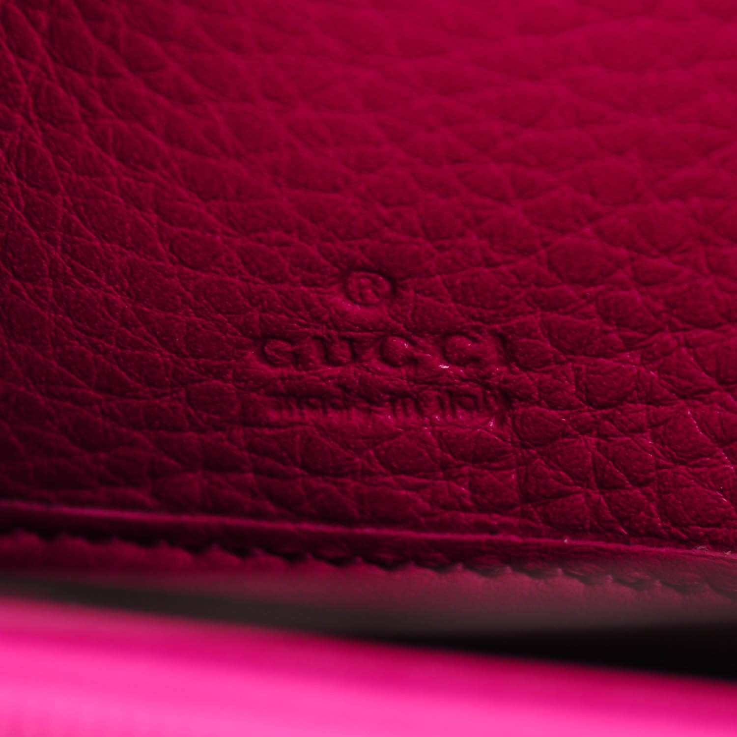 Gucci Pebbled Calfskin Soho Zip Around Wallet Bright Bougainvillea 6 of 7