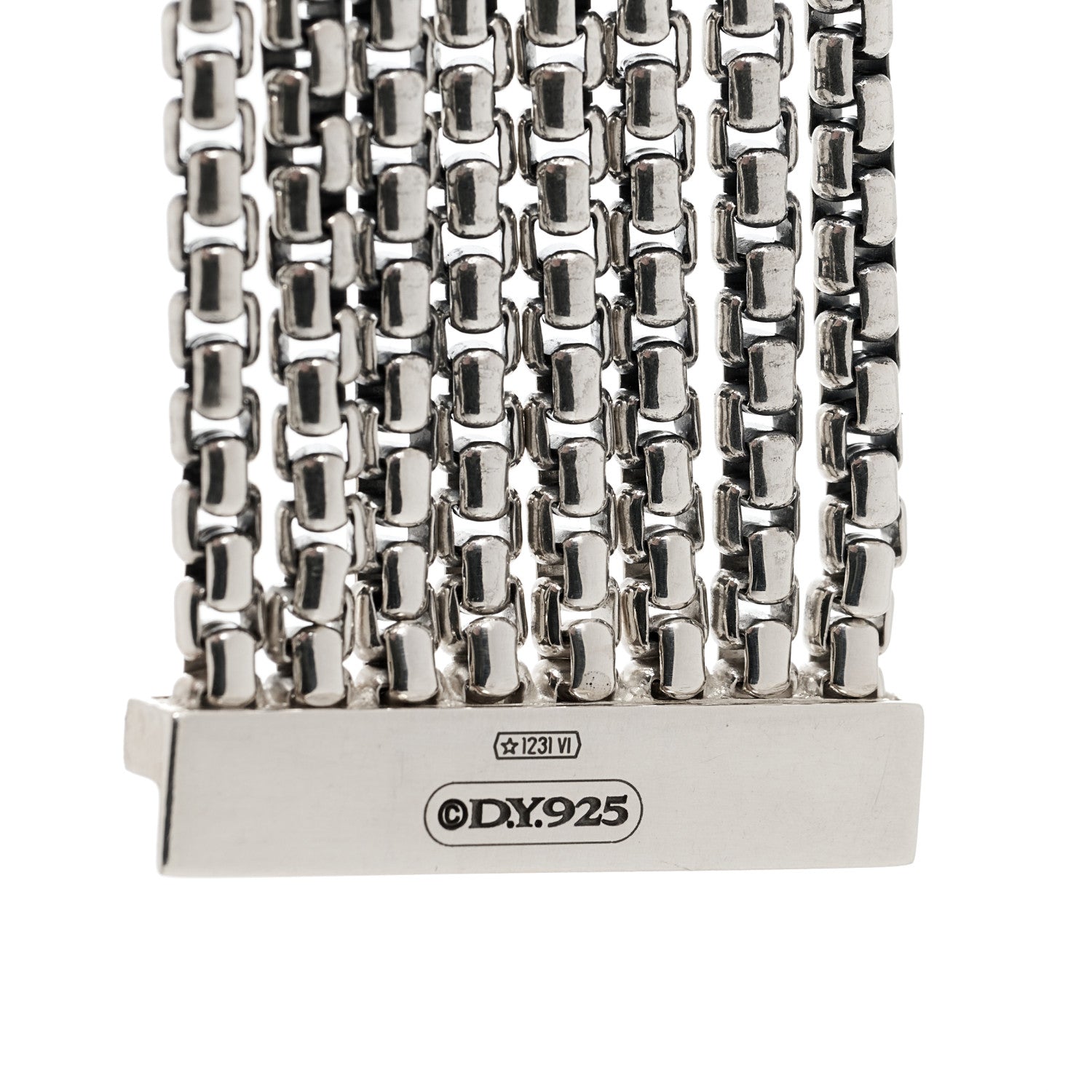 David Yurman Sterling Silver 8 Row Box Chain Bracelet 3 of 3
