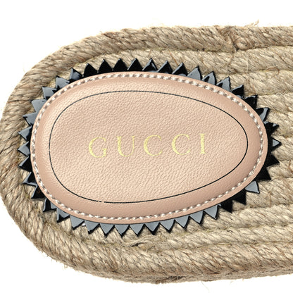 Gucci Canvas Interlocking G Damita Espadrille Sandals 39 Natural 9 of 9