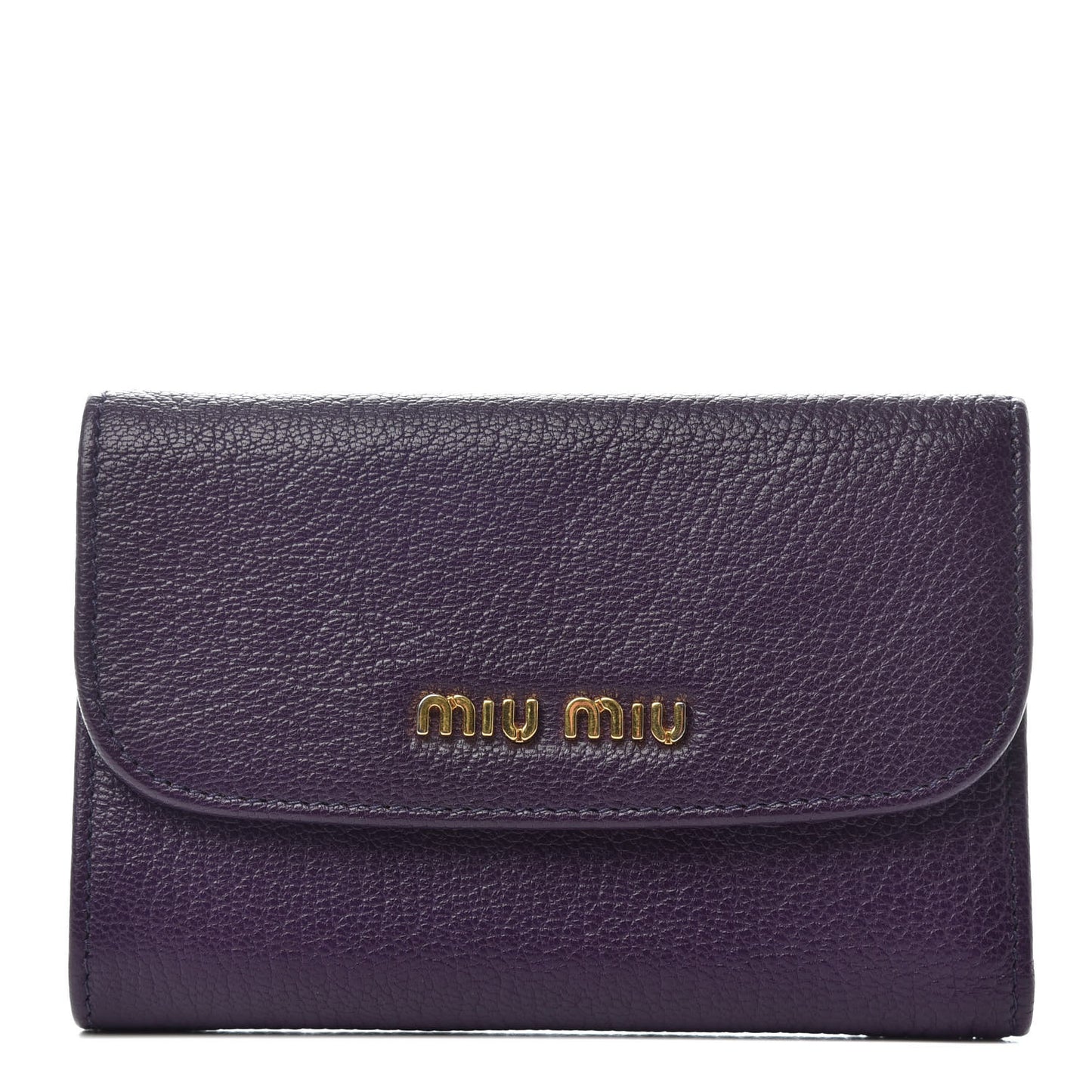 Goatskin Madras Flap Wallet Viola