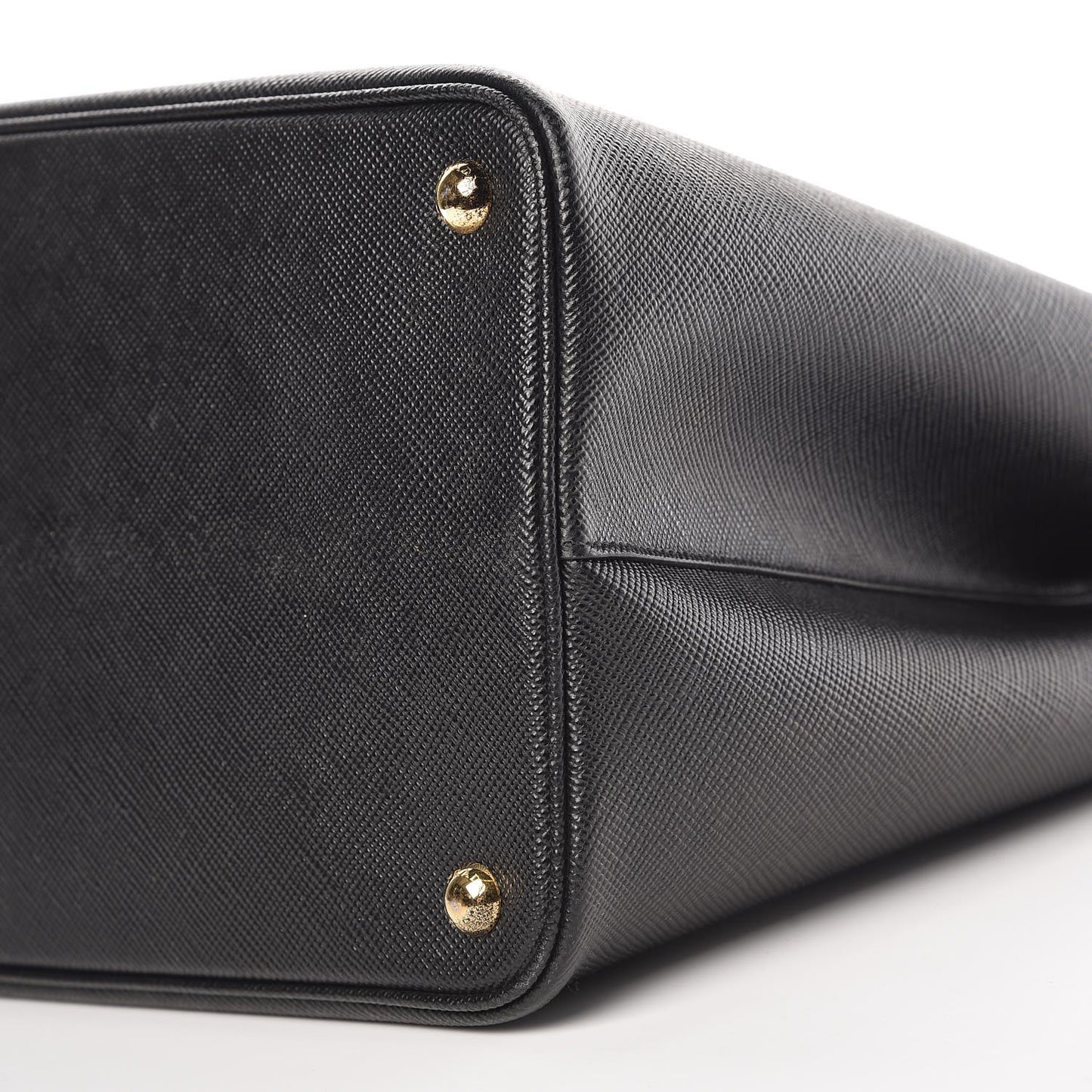 Saffiano Cuir Large Double Bag Black Fuoco