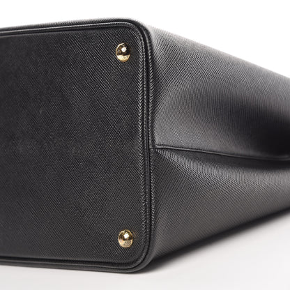 Prada Saffiano Cuir Large Double Bag Black Fuoco 11 of 20