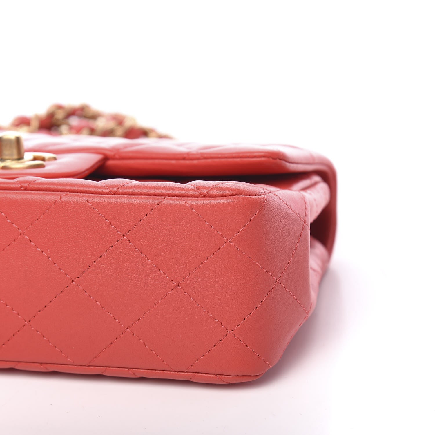 Chanel Lambskin Quilted Mini Rectangular Flap Red 9 of 9