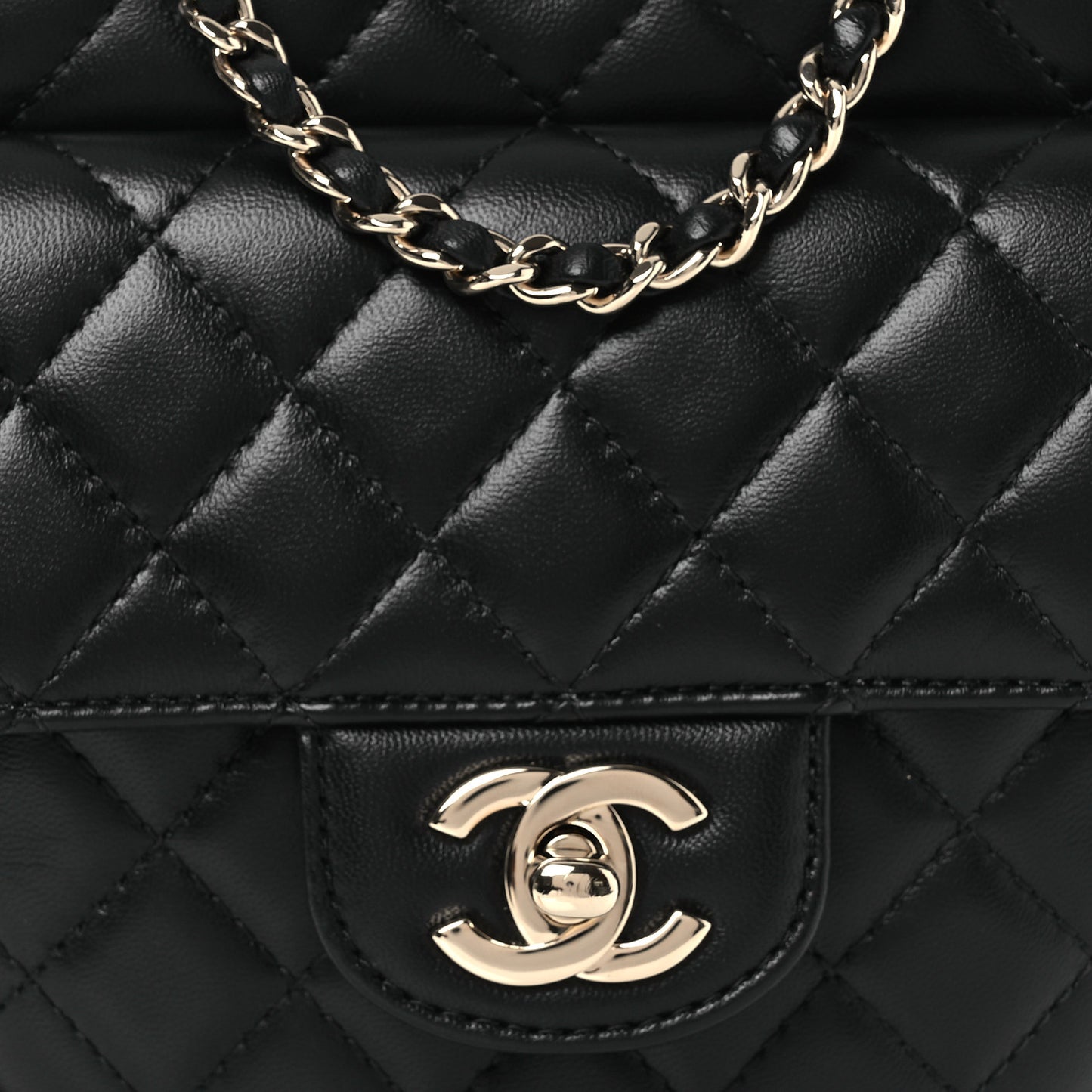 Lambskin Quilted CC In Love Heart Bag Black