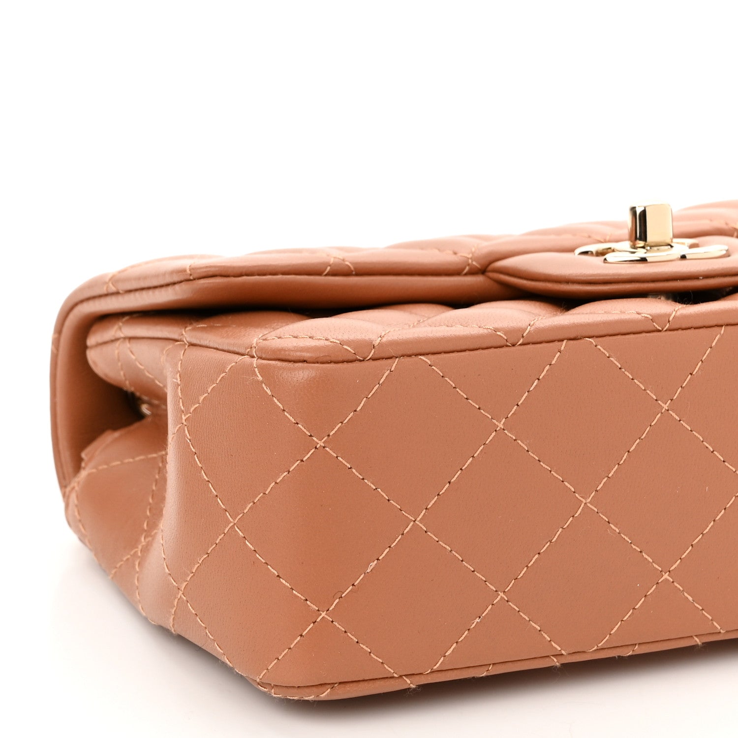 Chanel Lambskin Quilted Mini Rectangular Flap Brown 9 of 11