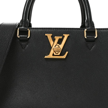 Louis Vuitton Calfskin Lock & Go Tote Black 7 of 11