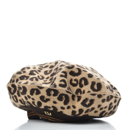 Louis Vuitton Cashmere Silk Leopard Beret 3 of 6