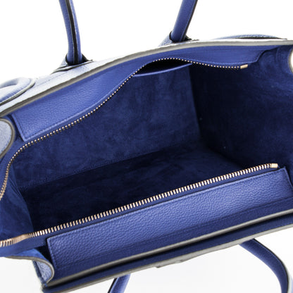 Celine Drummed Calfskin Micro Luggage Indigo 5 of 7