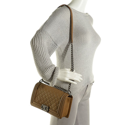 Chanel Metallic Calfskin Quilted Medium Boy Flap Dark Gold 2 of 9