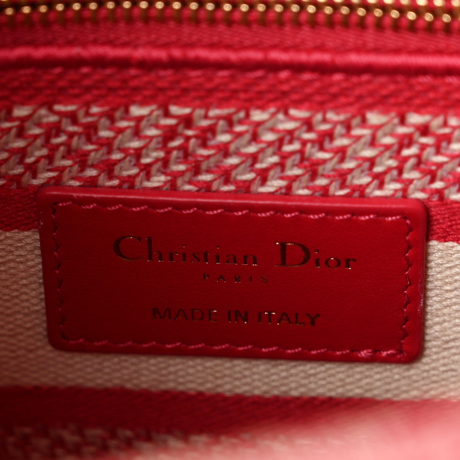 Christian Dior Canvas Toile De Jouy Reverse Embroidered Medium Lady D-Lite Red 6 of 11