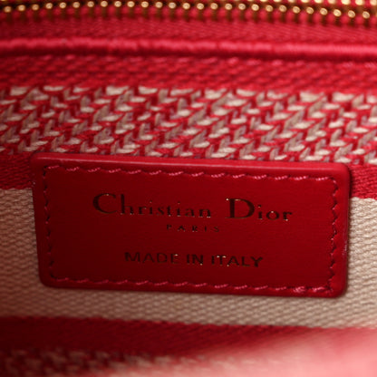 Christian Dior Canvas Toile De Jouy Reverse Embroidered Medium Lady D-Lite Red 6 of 11