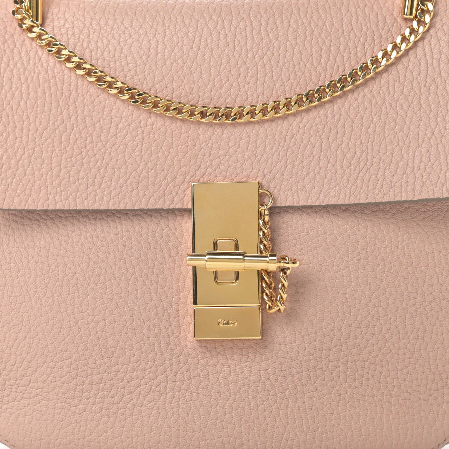 Chloe Grained Lambskin Drew Shoulder Bag Cement Pink 8 of 13