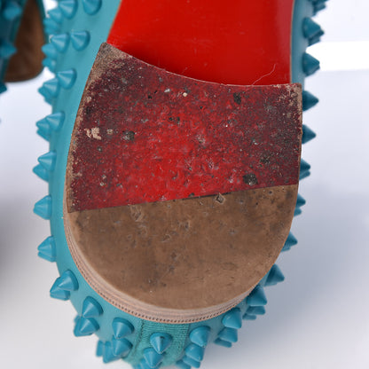 Christian Louboutin Calfskin Mens Rollerboy Spikes Flat Loafers 40.5 Riviera 12 of 15