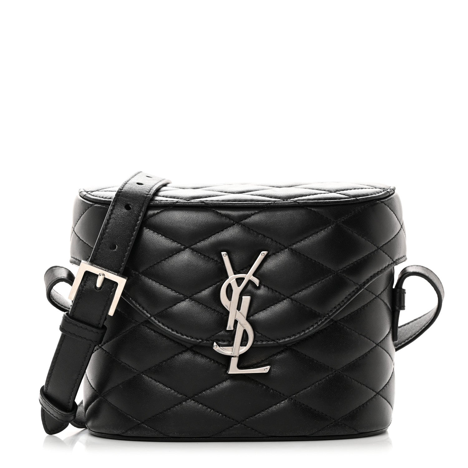Saint Laurent Lambskin Quilted Monogram June Box Bag Black 1 of 13