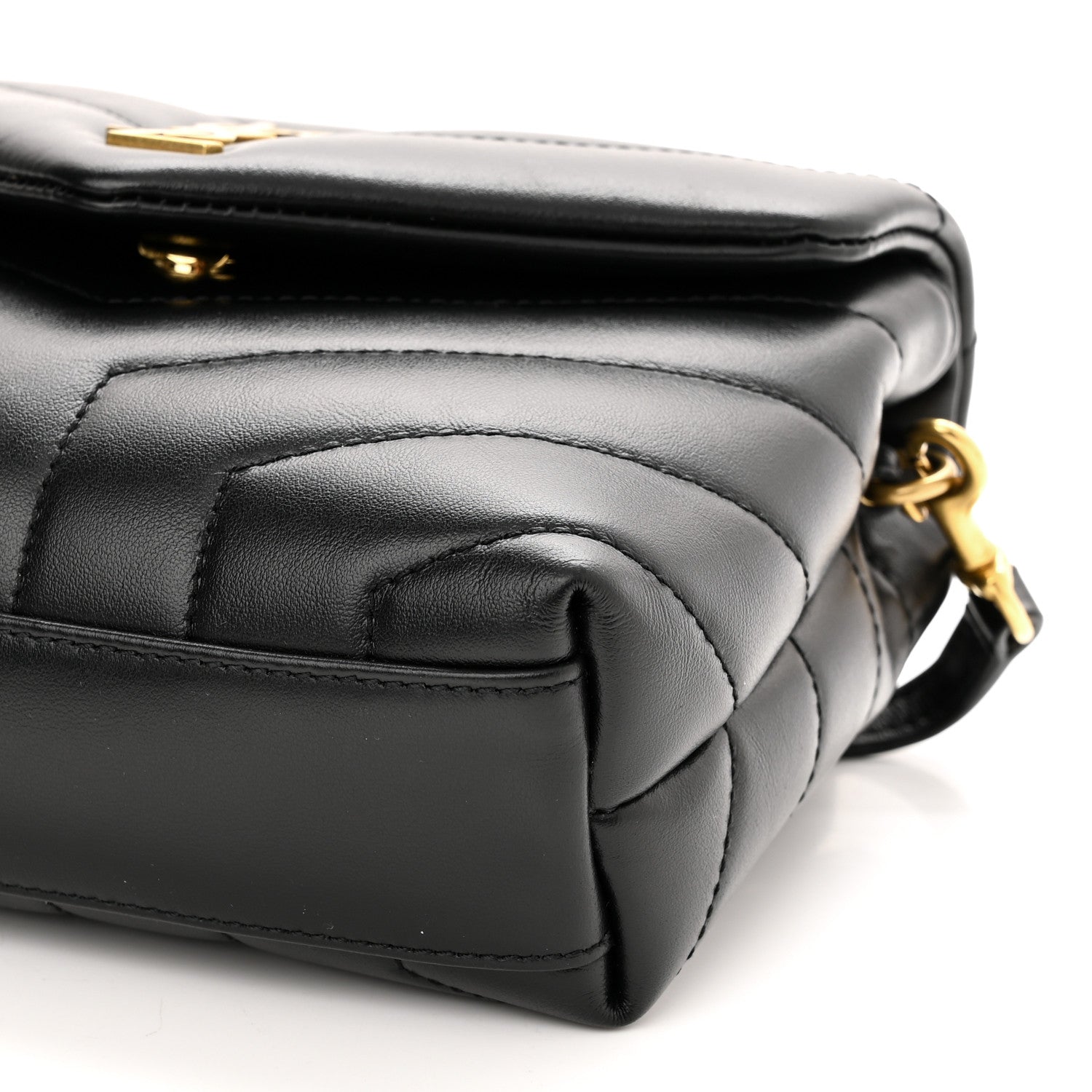 Saint Laurent Calfskin Y Quilted Monogram Toy Loulou Crossbody Bag Black 10 of 12
