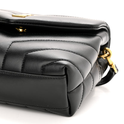 Saint Laurent Calfskin Y Quilted Monogram Toy Loulou Crossbody Bag Black 10 of 12