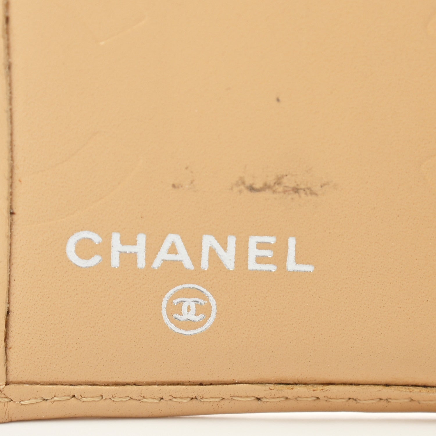 Chanel Calfskin Quilted Cambon Bi-Fold Wallet Beige Black 7 of 9