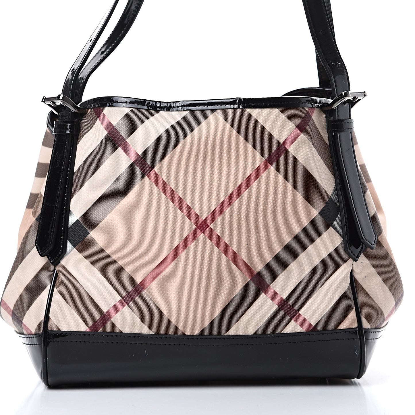 Patent Nova Check Small Tote Black