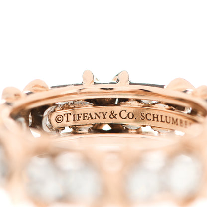 Tiffany 18K Rose Gold Platinum Diamond Schlumberger Sixteen Stone Ring 48 4.5 4 of 7