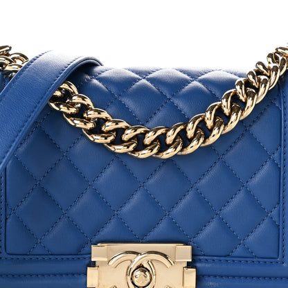 Chanel Lambskin Quilted Small Boy Flap Blue 8 of 11