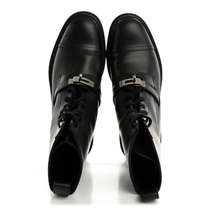 Hermes Glossed Calfskin Funk Ankle Boots 38 Black 2 of 12
